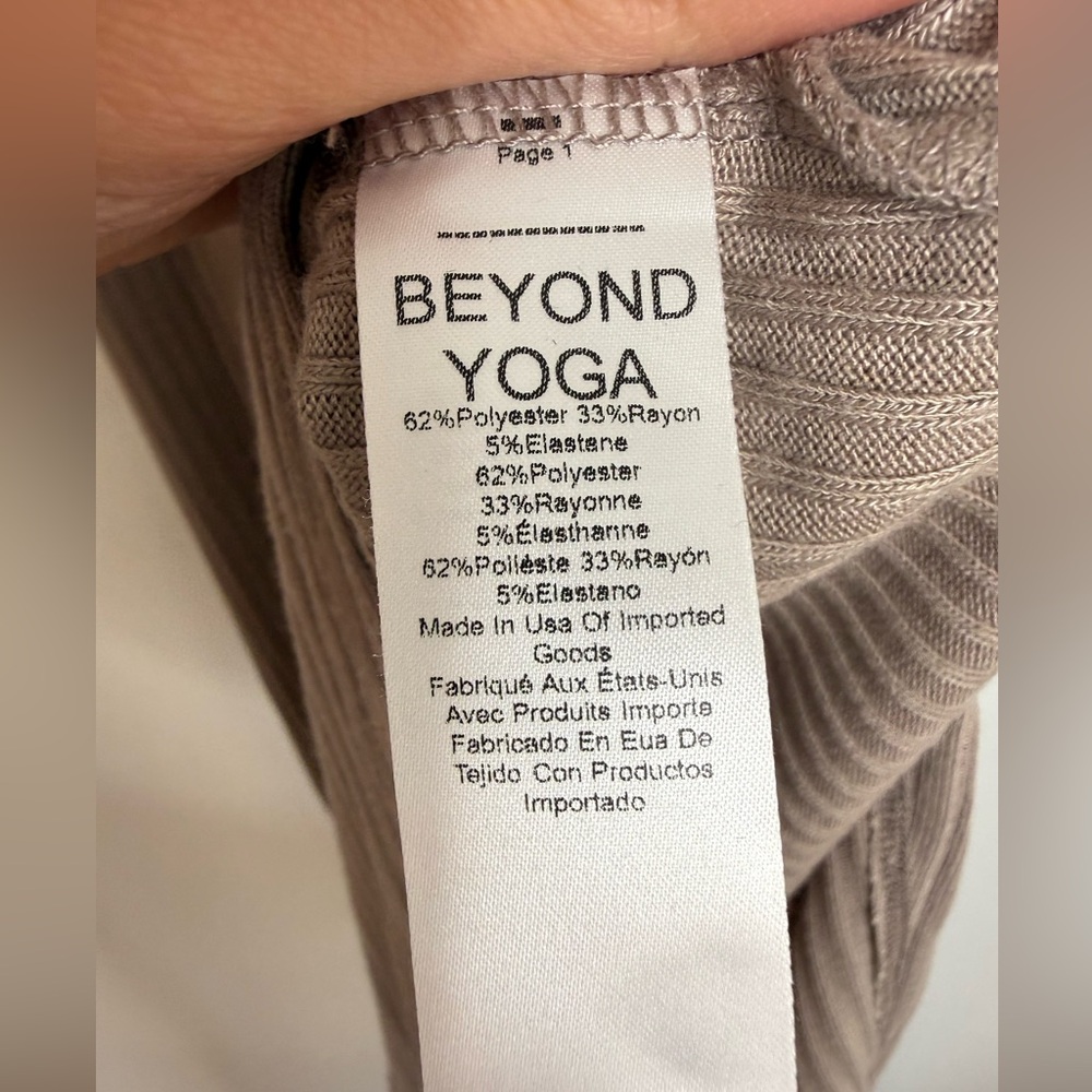 Beyond Yoga Well Traveled Taupe Rib Knit Athleisure Midi Dress Sz Small - Picture 11 of 16
